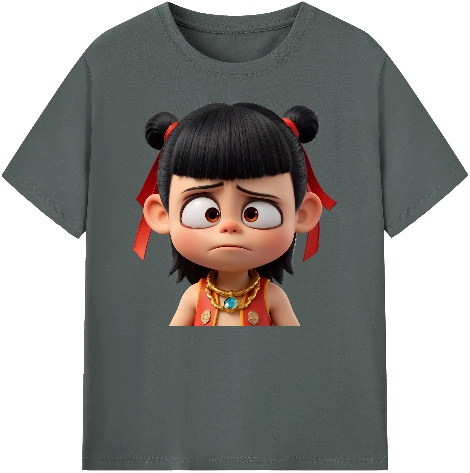 （画像用） Ne Zha 2 ナタ 魔童の大暴れ 綿100％ メンズ半袖Tシャツ｜肌触りやわらか＆通気性